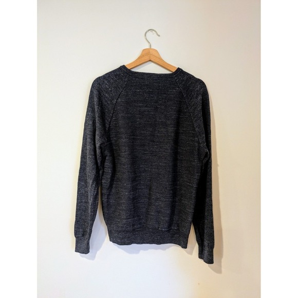 J. Crew Men's Textured Cotton Crewneck Sweater Size Medium Heathered Indigo - Picture 2 of 3